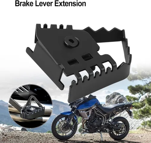 Vista 2 de Acouto Pedales de extensión de freno trasero para motocicleta, pedal de palanca de freno trasero ancho de acero inoxidable, extensor de almohadilla