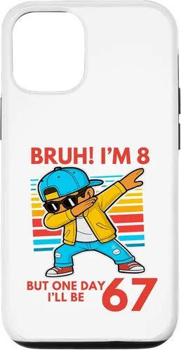 Vista 28 de Bruh I'm 8 But One-Day I'll Be 67 Retro 8th Birthday Kids Case for iPhone 17