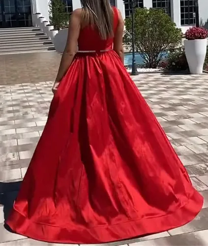 Vista 6 de Vestidos de satén de un hombro para niñas, vestido de princesa de una línea de flores con banda de abalorios