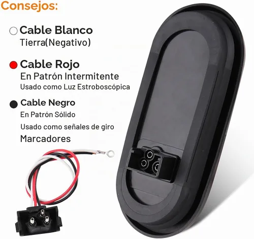 Vista 5 de Partswcgg - Juego de 4 luces estroboscópicas empotrables ovaladas ámbar de 6 pulgadas