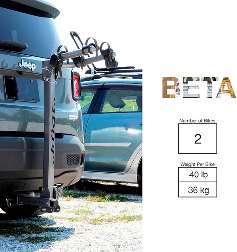Vista 6 de KUAT Beta - Portabicicletas montado en enganche Estilo colgante duradero ligero recubierto de polvo de aluminio plegable inclinable hacia abajo