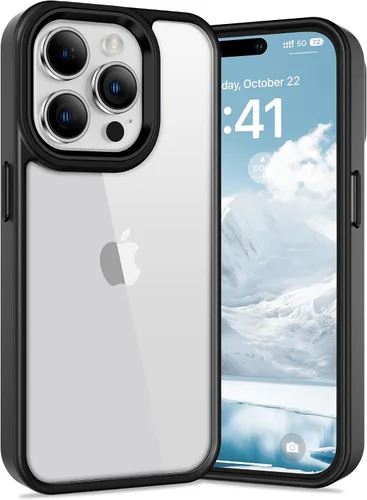 Vista 17 de Vakoo Funda transparente para iPhone 11 Pro Max, antiamarilleo, color negro