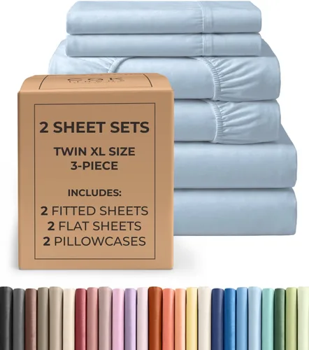 Vista 129 de Pack of 2, Twin Size 3 Piece Sheet Set - Breathable & Cooling - White