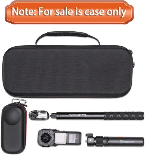 Vista 7 de LTGEM - Funda para Insta360 ONE RS de 1 pulgada 360 Edition y Bullet Time, mango para selfie stick y trípode plegado, bolsa de transporte protectora
