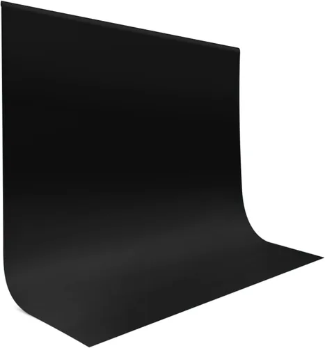 Vista 13 de Fondo negro de 5 x 7.2 pies para fotografía, telón de fondo negro de alta calidad, cortinas de poliéster para decoración de fiesta de cumpleaños