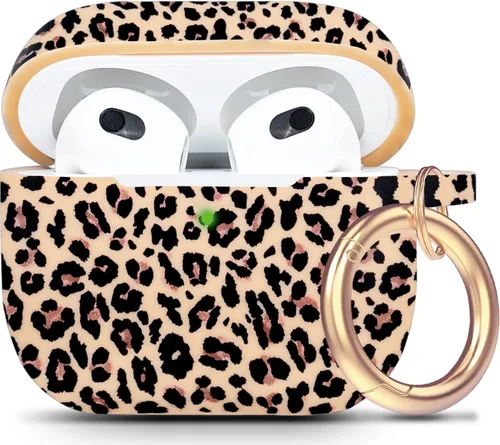 Vista 76 de Compatible con funda AirPods Pro 2019, Gawnock Funda de silicona suave y flexible para funda AirPods Pro para mujeres y niñas con llavero (Caqui)