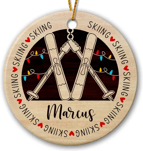 Vista 14 de Adorno de cerámica de bádminton de Navidad, regalos personalizados para jugadores de bádminton, árbol de Navidad colgante de bádminton, adorno