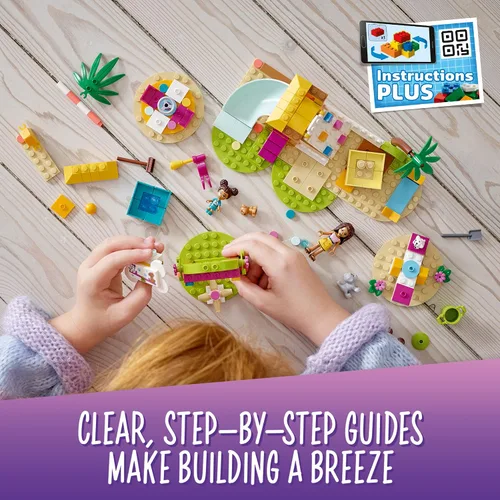 Vista 4 de LEGO Friends Pet Playground 41698 Kit de construcción diseñado para hacer crecer la imaginación; el juego de animales viene con Andrea y 3 juguetes