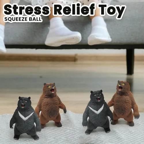Vista 6 de ZTATU Pelotas antiestrés de oso negro para adultos (1 unidad) juguetes esponjosos para niños, bolas sensoriales, juguetes sensoriales para niños