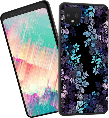 Vista 107 de Funda delgada para Google Pixel 4 XL, funda delgada de silicona de TPU suave a prueba de golpes para Google Pixel 4 XL, gato negro luna estrellada