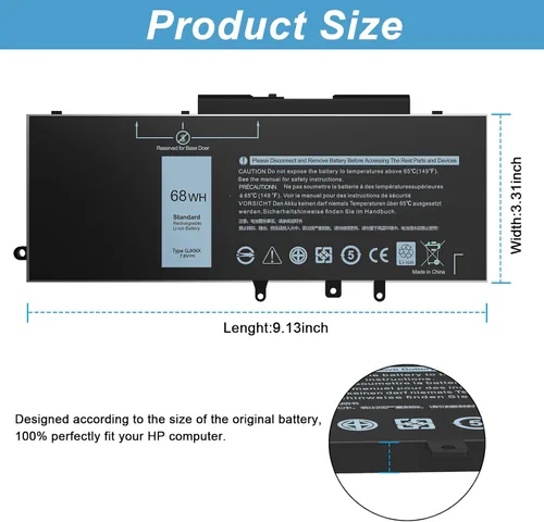 Vista 3 de BND GJKNX - Batería de repuesto para Dell Latitude 5480 5580 5280 5288 5488 5590 5591 5490 5491 5495 E5480 E5580 E5490 E5590 Precision 15 3520 3