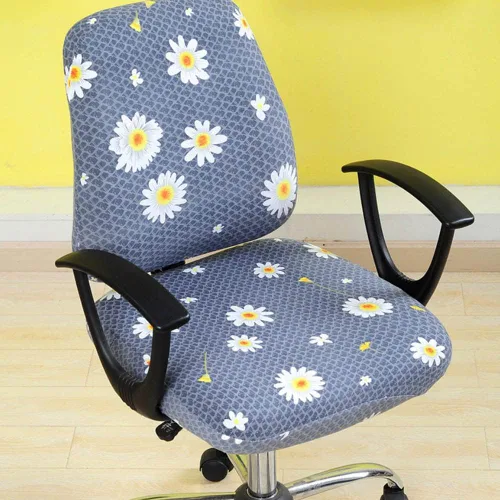 Vista 3 de VIOKKO Funda elástica para silla de oficina, fundas de asiento para silla de escritorio, antipolvo, universal, divididas de 2 piezas, giratorias