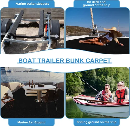 Vista 5 de Ultra - Premium Boat Trailer Bunk Carpet - 28oz/30oz Extra Thick,12 Inch Wide, Marine - Grade Quality, UV Resistant,Fast-Dry Built for Unrivaled