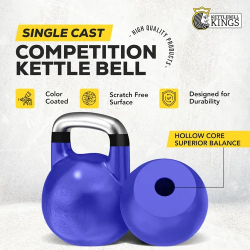 Vista 3 de Kettlebell Kings Pesas rusas de competición (mango de 1.378 in) 17.6-105.8 lbs Pesas de mano Equipo de gimnasio de entrenamiento