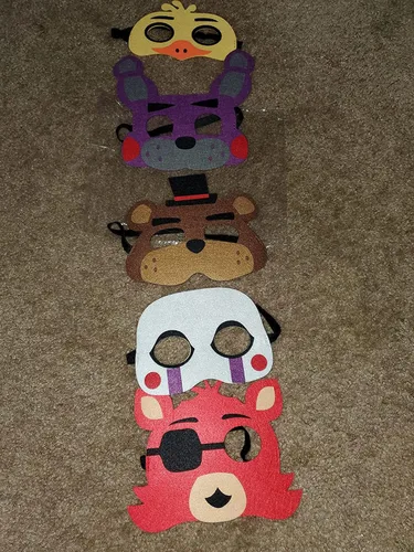 Vista 6 de eHoome 10 unidades por juego de máscaras FNAF suministros de fiesta de Five Nights at Freddy máscaras elásticas suministros de fiesta de disfraces