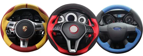 Vista 12 de Funda de Volante de Cuero Genuino de Ajuste Personalizado para Lexus LX450 1996 1997 / LX470 1998-2002 / Toyota Land Cruiser 1995 1996 1997 1998