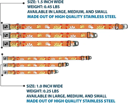 Vista 3 de Buckle-Down Collar de perro con diseño de gofres y pollo de 9-15 pulgadas, pequeño
