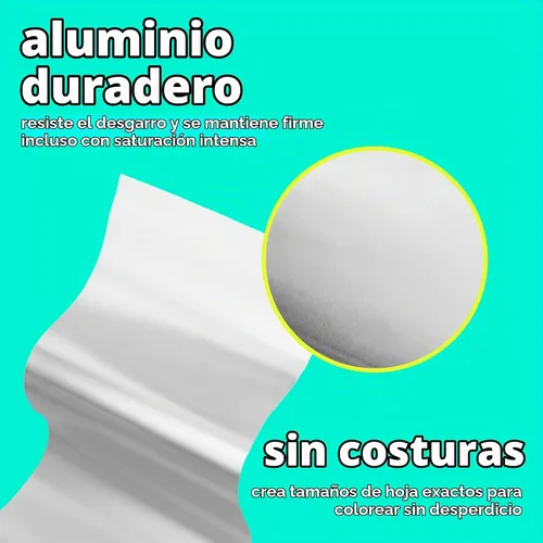 Vista 7 de Colortrak Rollo de papel de aluminio para resaltado profesional, plateado