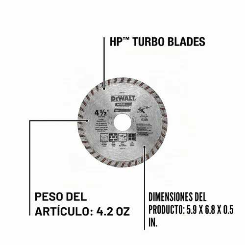 Vista 2 de Dewalt Accessories DW472 hoja de albañilería de alto rendimiento - 4.5 pulgadas