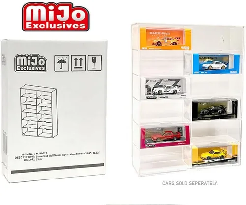 Vista 2 de Soporte de pared para escaparate 1:64 12 coches 10.03" x 3.03" x 13.62" transparente - MJ10012