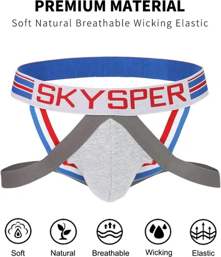Vista 59 de SKYSPER Jock Strap Athletic Supporter para hombres Sexy Jockstrap Ropa interior masculina