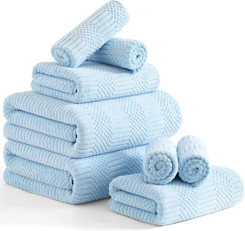 Vista 10 de Ferdilan Juego de 4 toallas de baño de gran tamaño de 35 x 70 pulgadas, toallas de baño extra grandes y suaves de 600 GSM, toallas de secado rápido