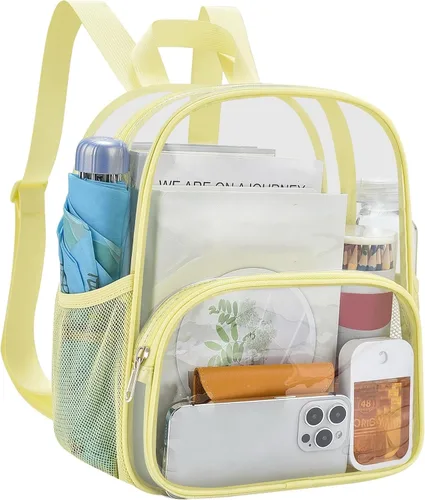 Vista 22 de USPECLARE Minimochila Transparente Aprobada para Estadio para Niños Pequeños y Niñas, Concierto, Festival, Eventos Deportivos, Aguamarina, Mediana