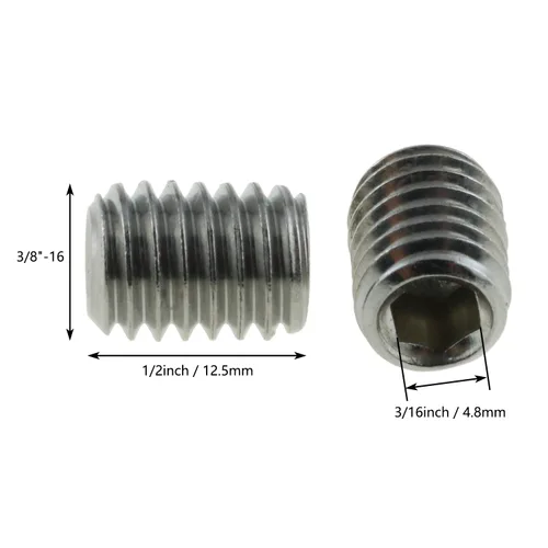 Vista 3 de Juego de tornillos LUORNG 10pcs 3/8 in-16 X 1/2 in Tornillos hexagonales de punta plana