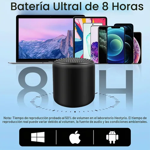 Vista 5 de Mini altavoz Bluetooth – Pequeños altavoces Bluetooth portátiles inalámbricos con TWS estéreo, sonido HD de 5 W, Bluetooth 5.3, 8 horas