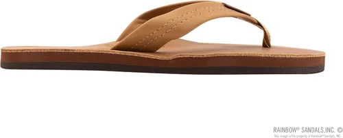 Vista 4 de Sandalias Rainbow para hombre de una sola capa de cuero Premier Cafe
