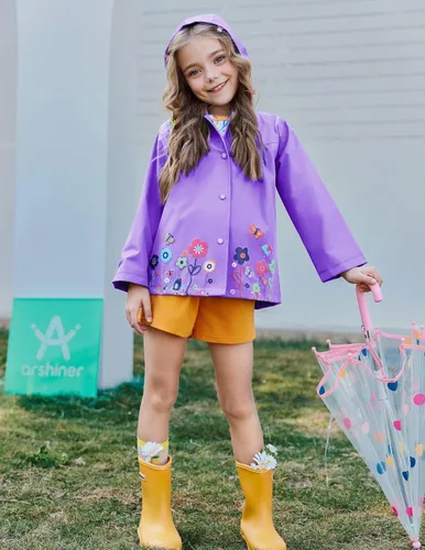 Vista 25 de Arshiner Chamarra impermeable con capucha para niña, para bebé y niño