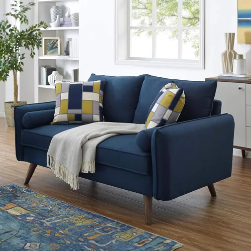 Vista 12 de Modway Revive Sofá tapizado de tela moderna contemporánea en azul Celeste