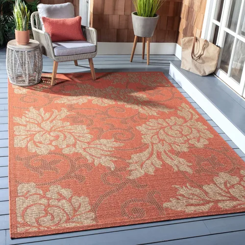 Vista 13 de SAFAVIEH Courtyard Collection CY6957 - Alfombra de pasillo de 2 pies 3 pulgadas x 6 pies 7 pulgadas, color ladrillo natural para interiores