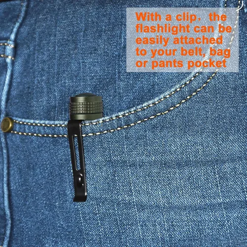 Vista 4 de 20 paquetes de linterna de bolsillo con clip, mini linterna pequeña impermeable con LED para campamento, inspección, trabajo y emergencia