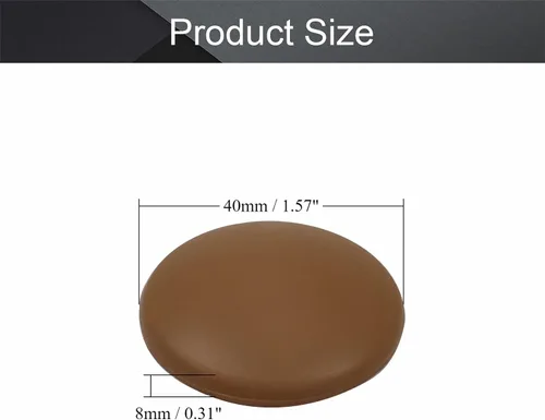 Vista 2 de MroMax Protectores de pared de 1.57 pulgadas de diámetro, autoadhesivos, para manija de puerta, tope de silicona, color marrón, 1 unidad Café
