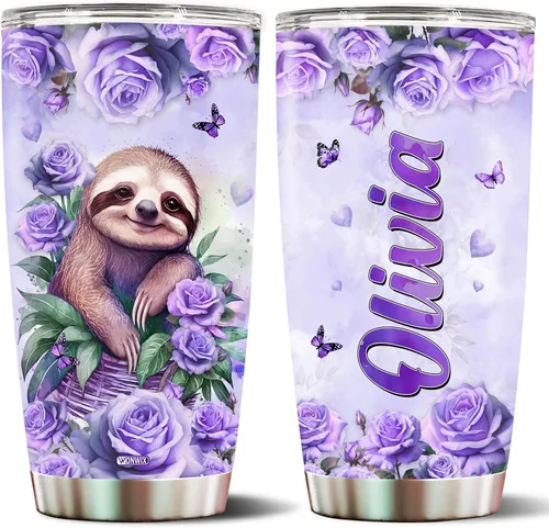 Vista 30 de Regalos personalizados de Beagle para mujeres, esposa, hija, mamá, niña, vaso de acero inoxidable aislado de 20 onzas, taza de viaje, taza de café