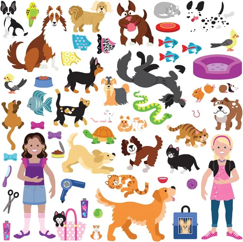 Vista 4 de Juego con pegatinas en relieve, de la marca Melissa & Doug, Libro de actividades "lugar de mascotas" con adhesivos acolchados