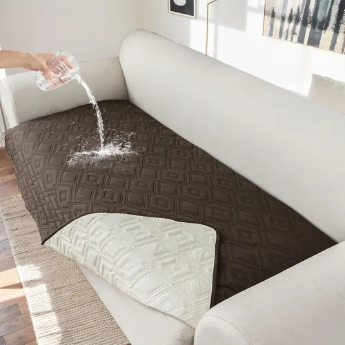 Vista 9 de Genina Juego de 2 Fundas de Reposabrazos para Sofá 100% Impermeables, Fundas para Reposabrazos de Sofá, Sillón, Protectores Antideslizantes