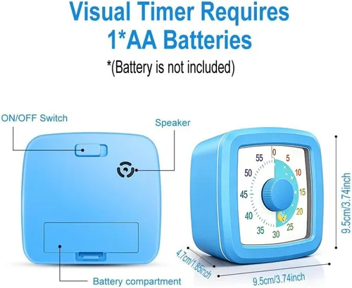 Vista 2 de 60-Minute Countdown for Classroom Office Kitchen Visual Timer for Kids, Desk Timer Kids Time Management Tools with Beautiful Pattern Design