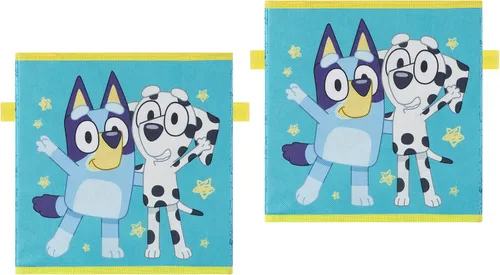 Vista 23 de Idea Nuova Baby Shark - Cubitos de almacenamiento plegables, juego de 2, 10 x 10 pulgadas, color azul y amarillo