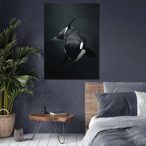 Vista 3 de XDTIOPIMY Póster con temática del océano, divertido póster decorativo de pared, lienzo con imágenes de animales y ballenas asesinas para sala