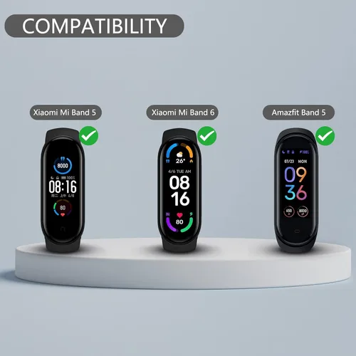 Vista 2 de Wanme Bandas para Amazfit Band 5 correas de repuesto para mujeres y hombres, paquete de 2 correas deportivas de silicona compatibles con Amazfit