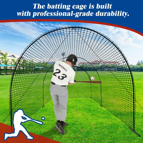 Vista 6 de Portable Baseball Batting Cage Net with Sturdy Steel Frame, 20FT/ 30X12X8FT Batting Cages for Backyard Baseball Training Equipment with Carry Bag