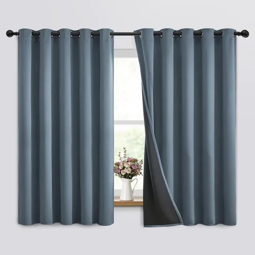 Vista 185 de SimpleHome - Cortinas opacas 100% para recámara, cortinas de ventana con ojales beige, con aislamiento térmico, cortinas de oscurecimiento