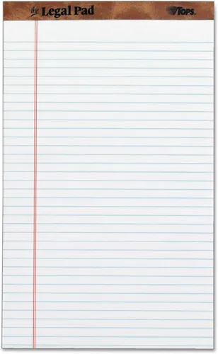 Vista 9 de TOPS Blocs de notas tamaño legal de 5 x 8, paquete de 12, marca The Legal Pad, con líneas estrechas, papel blanco, 50 hojas por bloc de notas