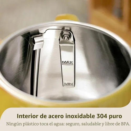 Vista 3 de Hazel Quinn X Eduardo Recife Hervidor Eléctrico - 1200W de Ebullición Rápida, 1.7L/57oz, Interior Todo de Acero Inoxidable 304, Libre de BPA Diseño