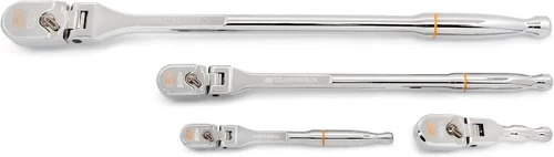 Vista 3 de GEARWRENCH - Juego de 2 piezas de trinquetes con mango flexible 120XP, material dual, en forma de lágrima, 1/4 y 3/8 pulgadas, 81204XP