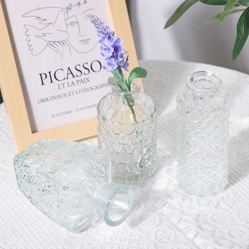 Vista 4 de CEWOR Jarrones de cristal a granel, juego de 64 jarrones pequeños para centros de mesa, jarrones de flores para flores a granel para decoración