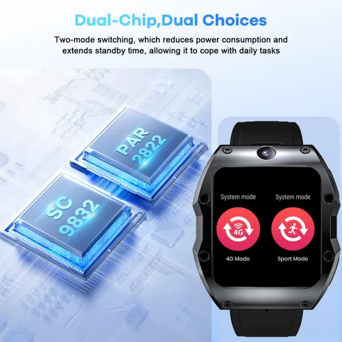 Vista 8 de Rogbid Model X Global 4G LTE SmartWatches - Teléfono para hombres con cámara dual de 13MP+5MP de cerámica con tarjeta SIM, monitor de sueño