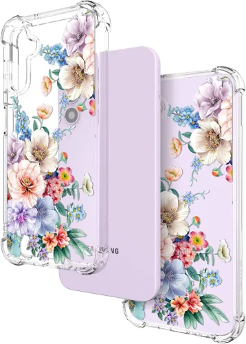 Vista 2 de Hungo Funda compatible con Samsung Galaxy S23 con diseño floral y bonito diseño transparente, femenino para mujeres y niñas, con hermoso clavel